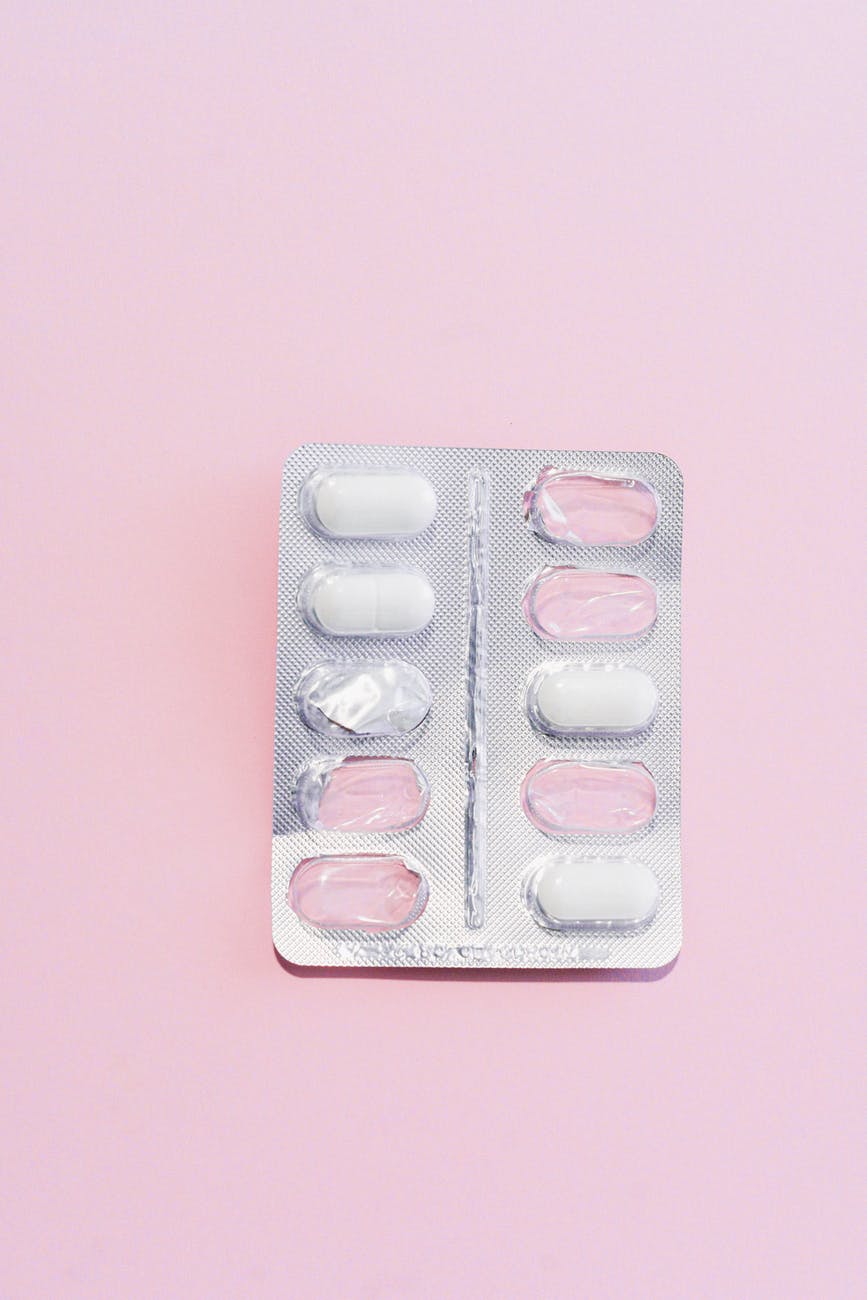 white pills on blister pack